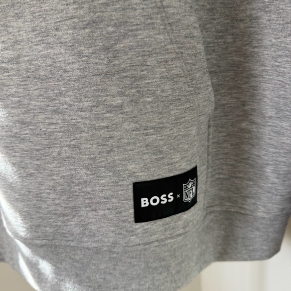 NWT🔖BOSS NFL Woodson Graphic Hoodie Grey BUCS Tampa Bay Sweatshirt - Picture 4 of 11